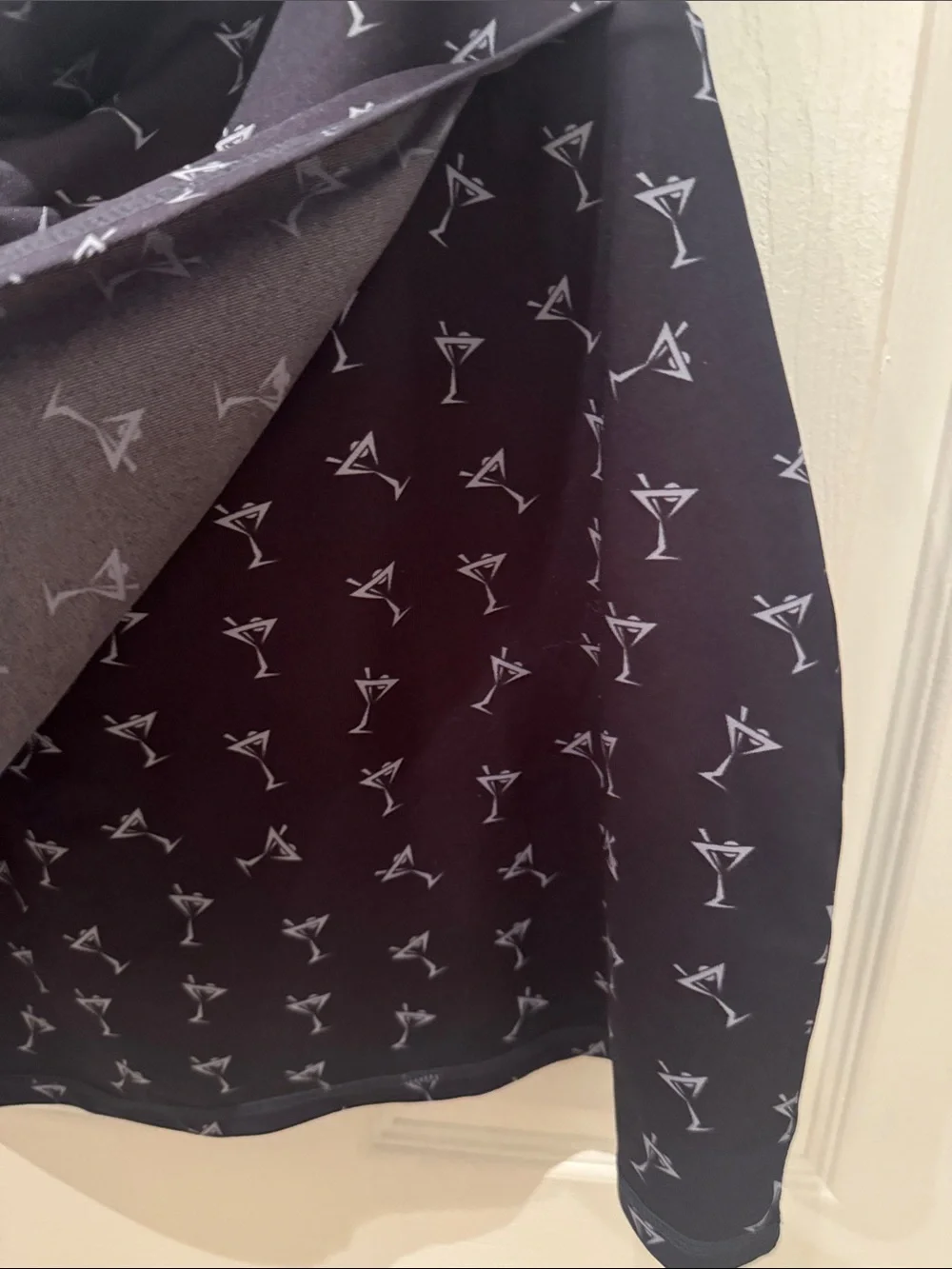 Golf Mini Skort with White Martini Print - Navy